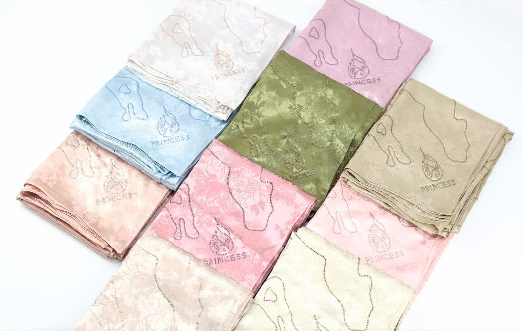 BeingMuslimsFloral Texture Background Satin Hijab Pack of 10