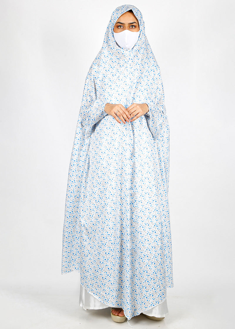 BeingMuslims Printed Jilbab Ankle Length Soft Off-White Pack of 10