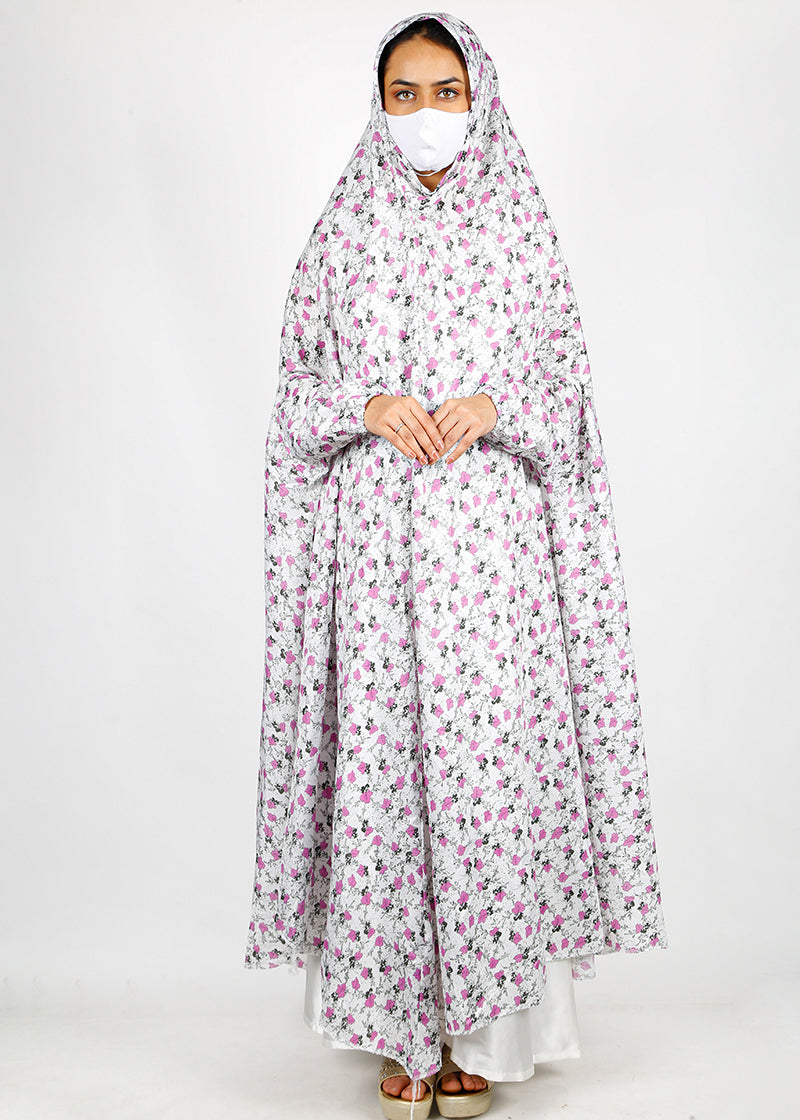 BeingMuslims Printed Jilbab Ankle Length Soft Light Grey Pack of 10