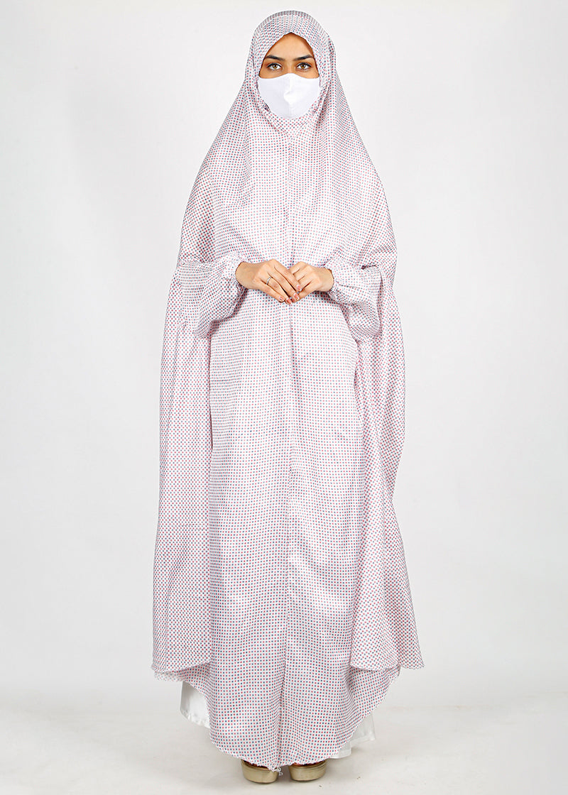 BeingMuslims Printed Jilbab Ankle Length Warm Off-White Pack of 10