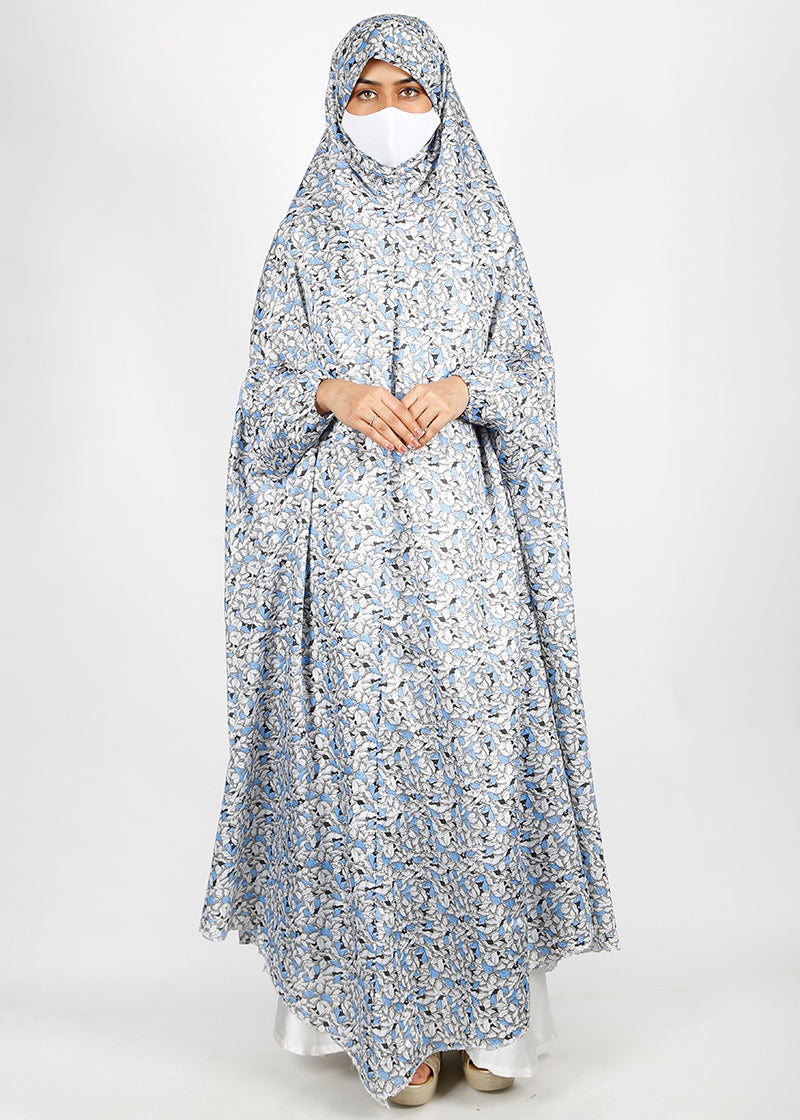 BeingMuslims Printed Jilbab Ankle Length Light Cool Grey Pack of 10
