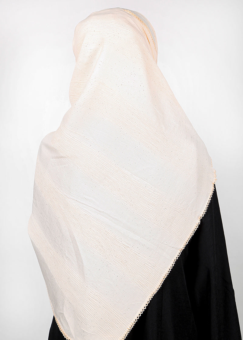 BeingMuslims Textured Mildly Sparkling Hijab Pearl Pack of 10