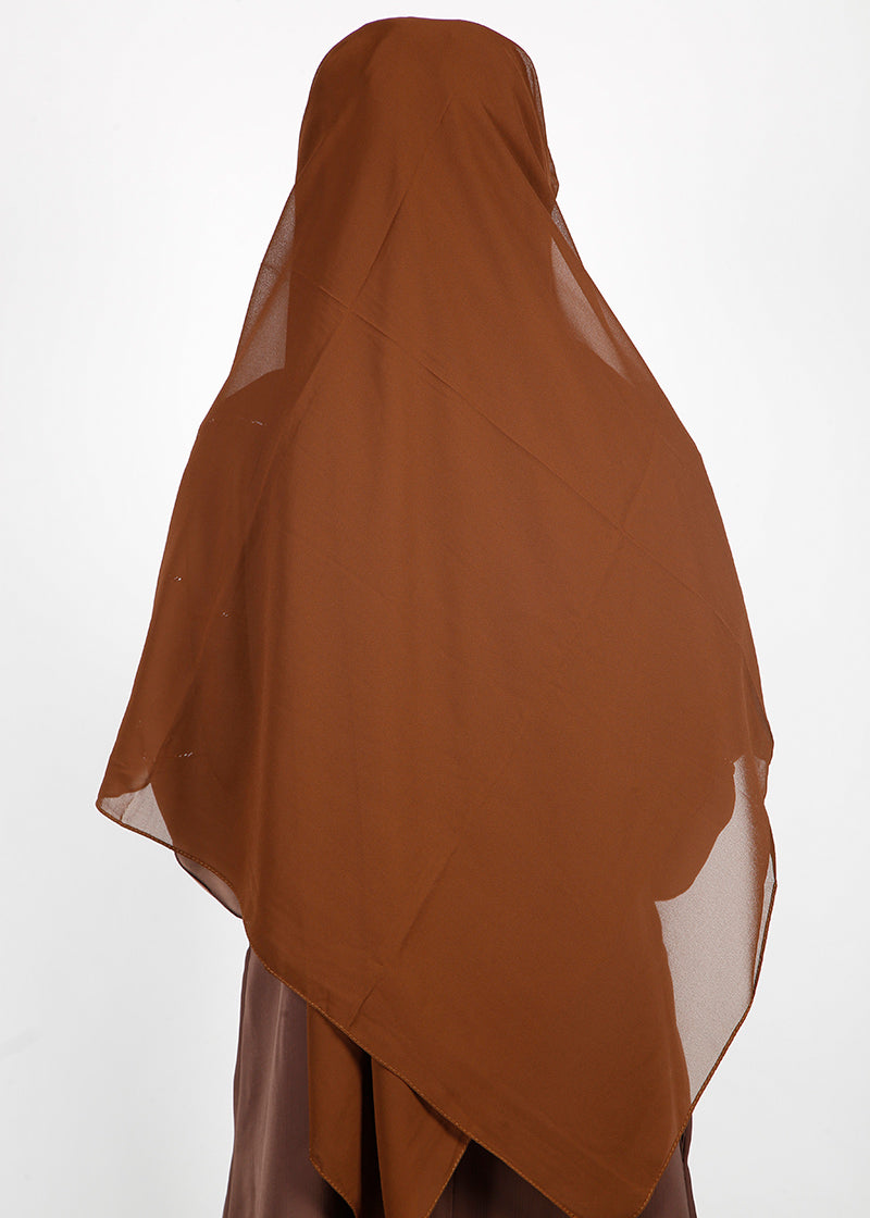 BeingMuslims Classic Luxe Georgette Hijab Brown Pack of 10