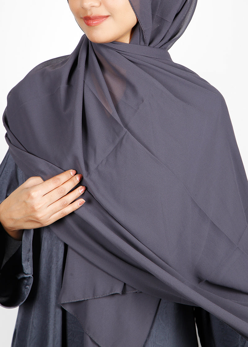 BeingMuslims Classic Luxe Georgette Hijab Grey Pack of 10