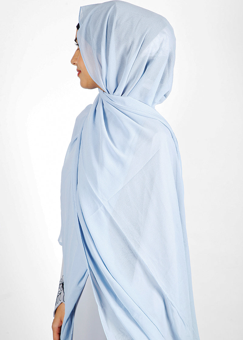BeingMuslims Classic Luxe Georgette Hijab Sky Blue Pack of 10