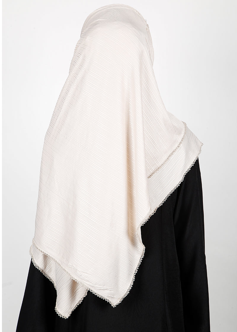 BeingMuslims Textured Gleaming Hijab Cream Pack of 10