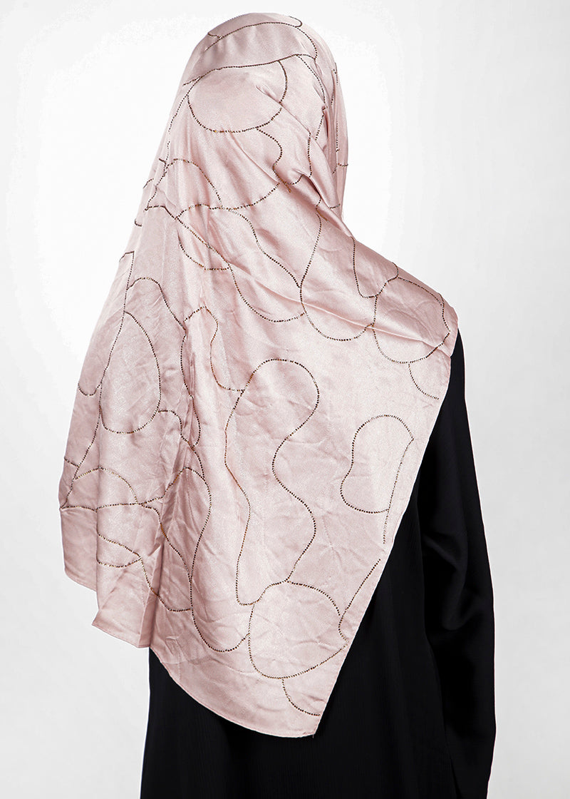 BeingMuslims Swarovski Work Satin Hijab Mauve Pack of 10