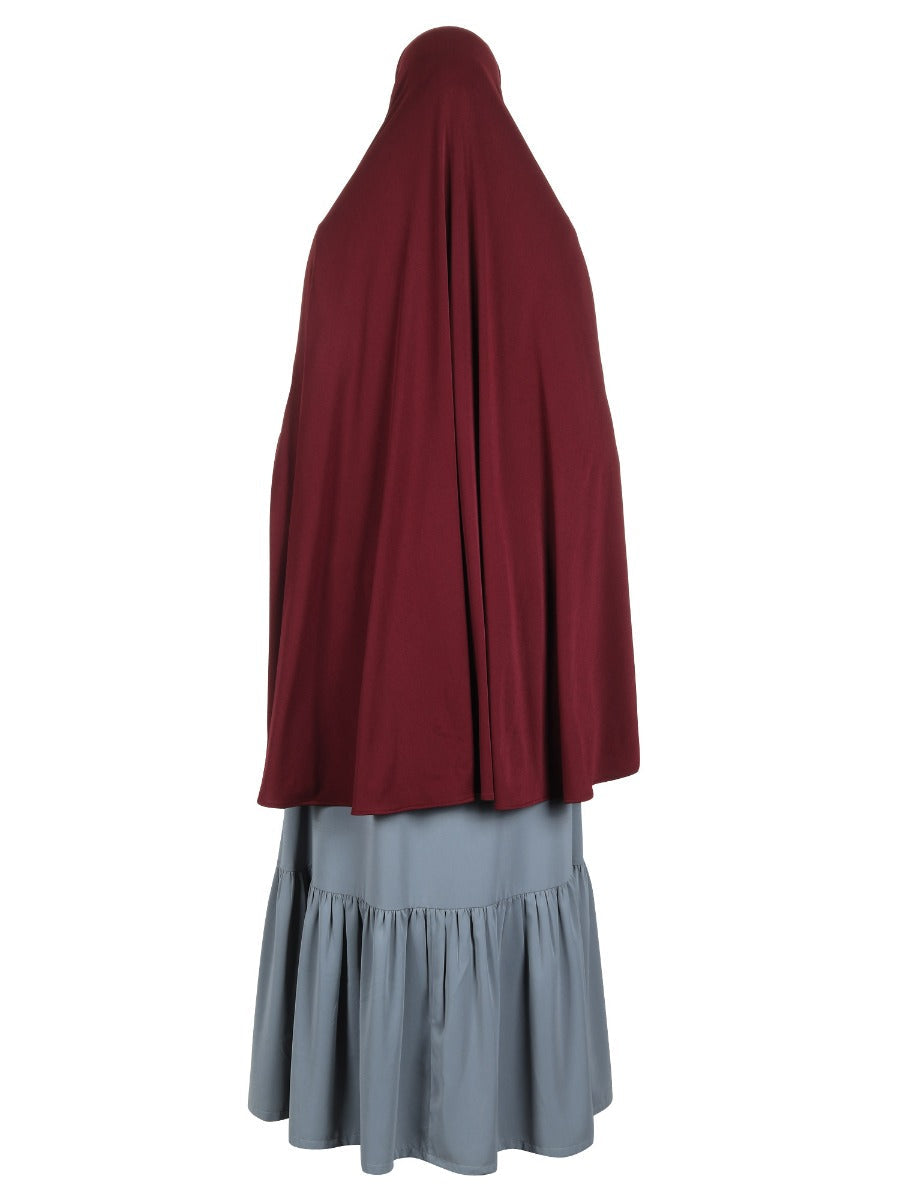 Stylish Maroon Khimar with sleeves Maroon