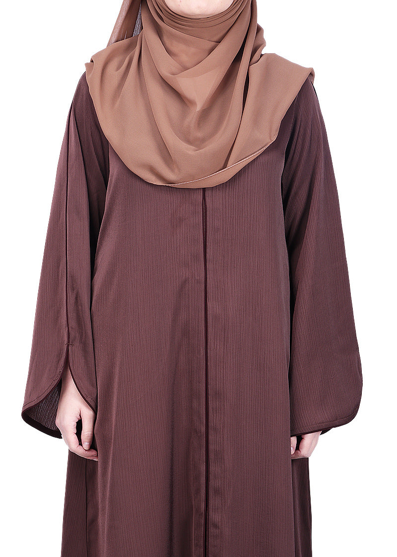 Being Muslims Minimalist Piping Abaya Dark Brown