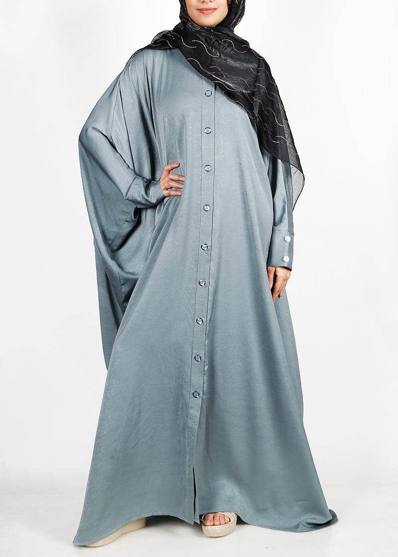 Being Muslims Batwing Button Down Kaftan Grey