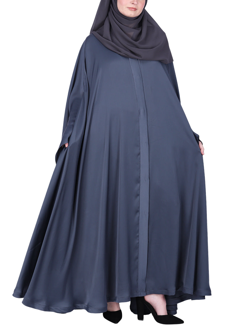 Being Muslims A Line Flowy n Flared Abaya Dark Grey