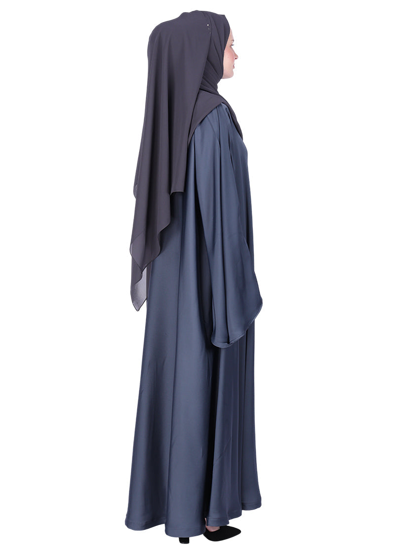 Being Muslims A Line Flowy n Flared Abaya Dark Grey