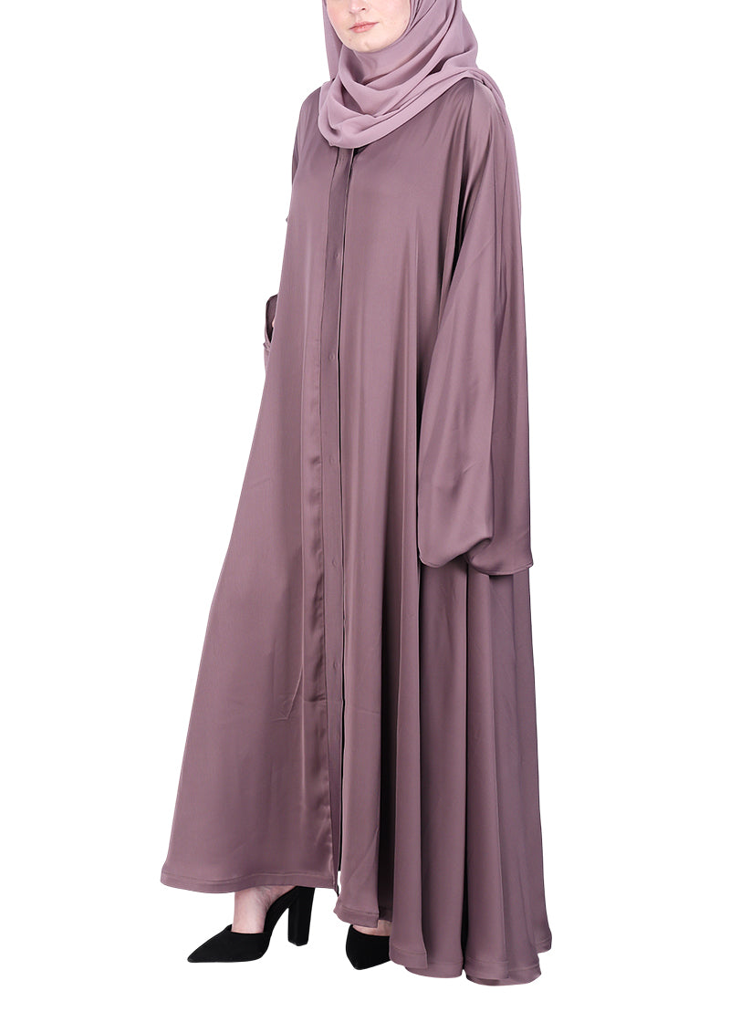 Being Muslims A Line Flowy n Flared Abaya Dusty Rose