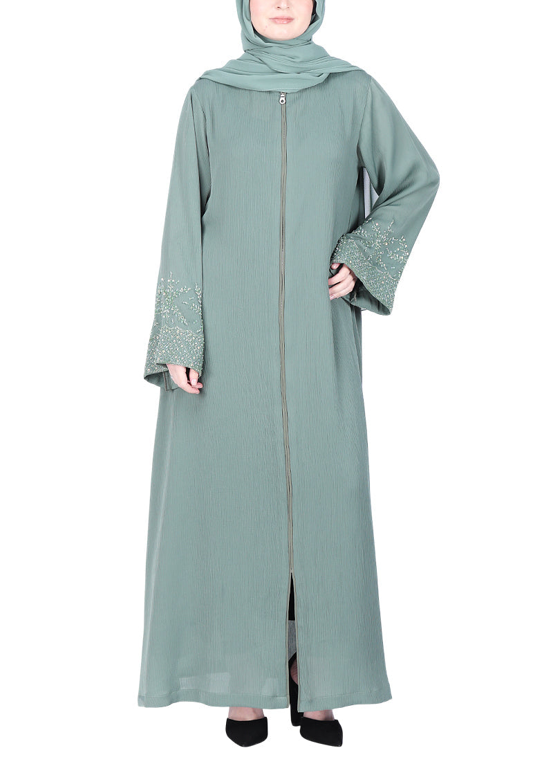 Being Muslims Starry Sleeves Luxury Abaya Mint