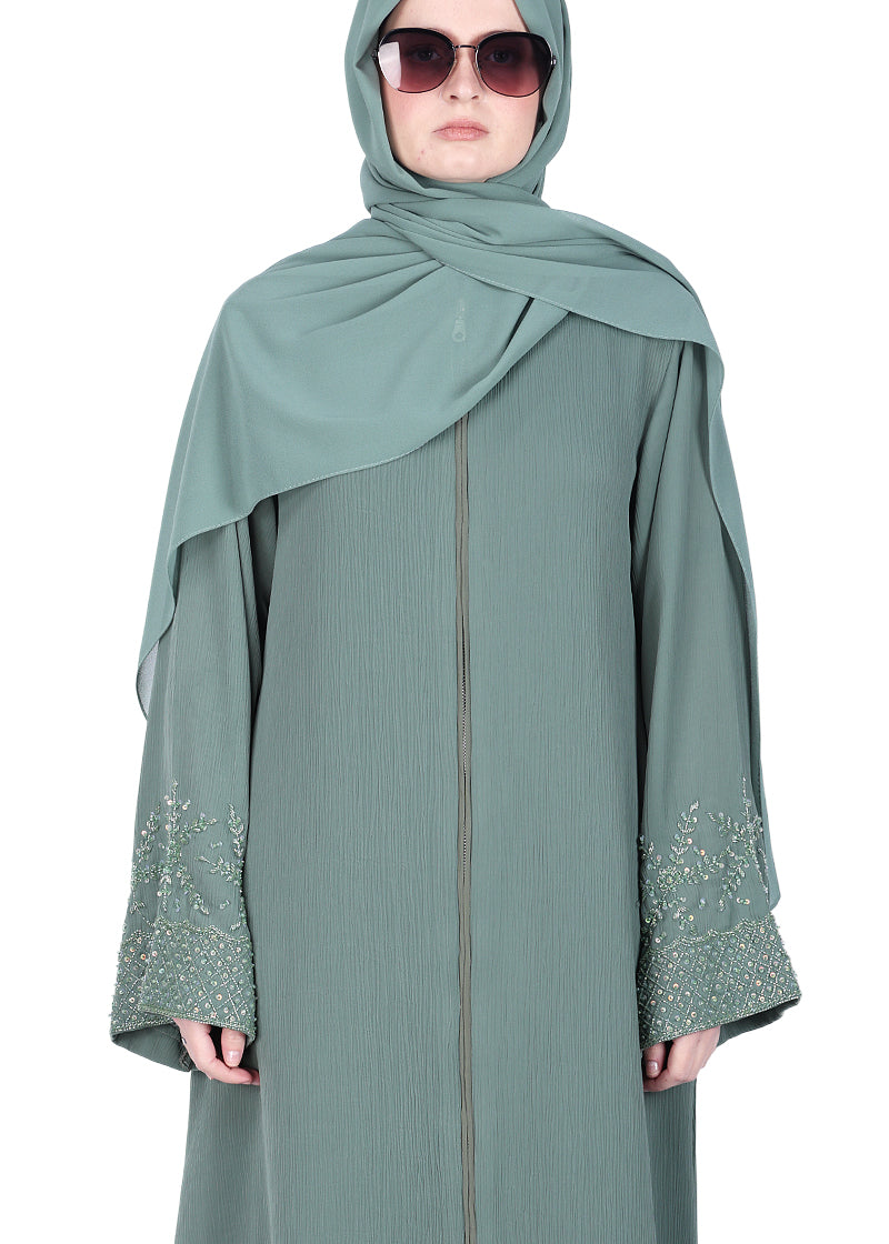 Being Muslims Starry Sleeves Luxury Abaya Mint