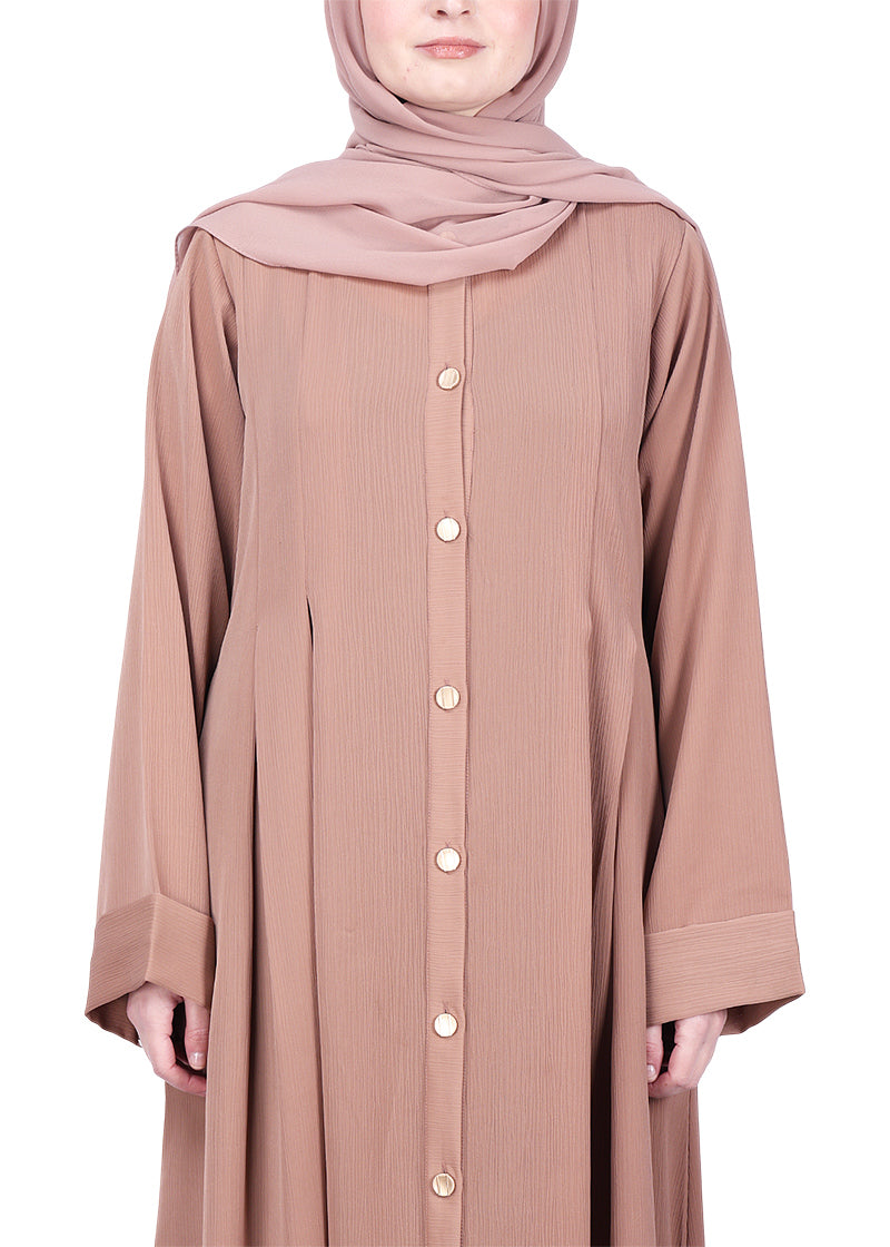 Being Muslims Simple n Stylish Front Open Abaya Beige