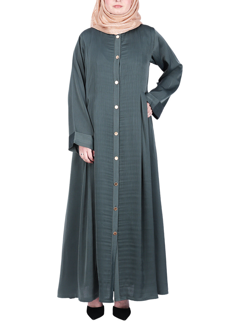 Being Muslims Simple n Stylish Front Open Abaya Green
