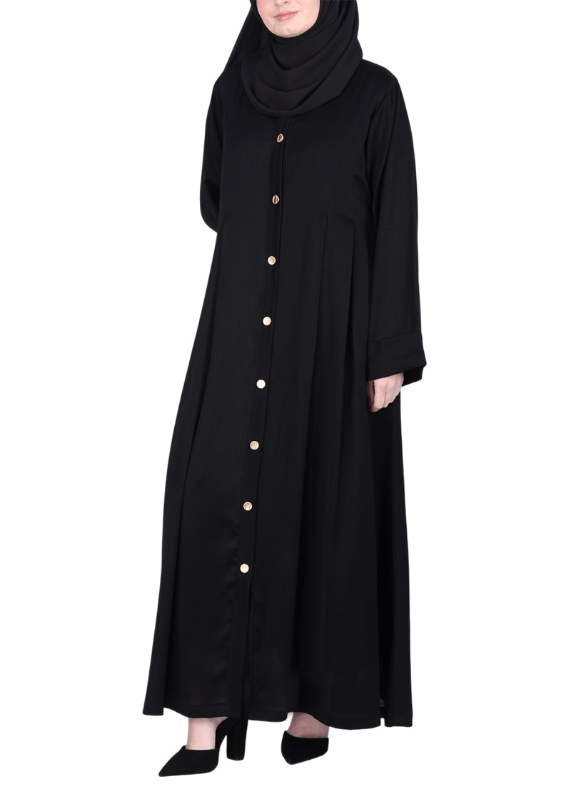 Being Muslims Simple n Stylish Front Open Abaya Black