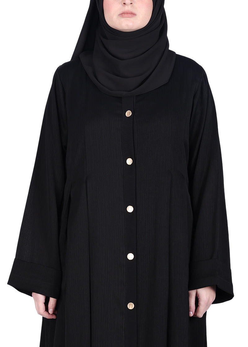 Being Muslims Simple n Stylish Front Open Abaya Black