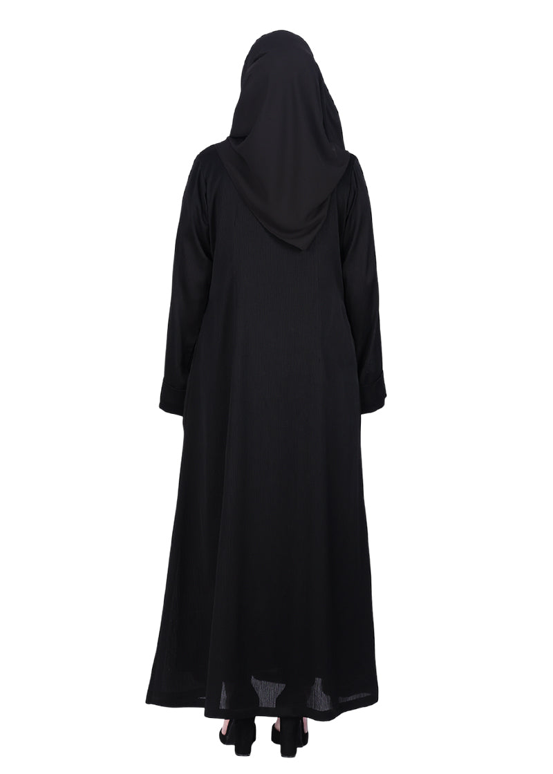 Being Muslims Simple n Stylish Front Open Abaya Black