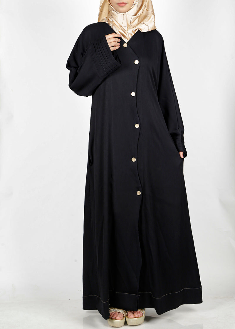BeingMuslims Asymmetry Luxe Abaya Black