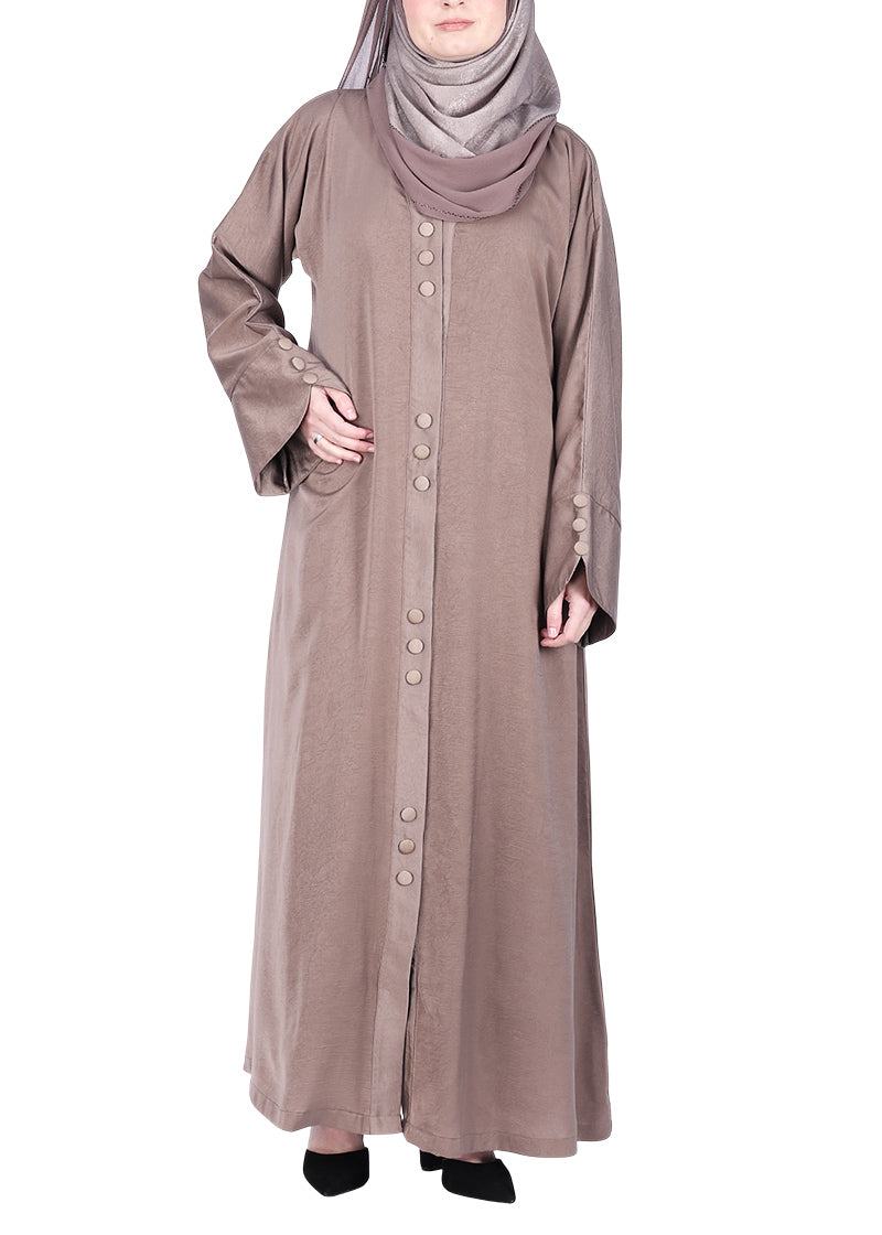 BeingMuslims Timeless Abaya in Marbella Oak Brown