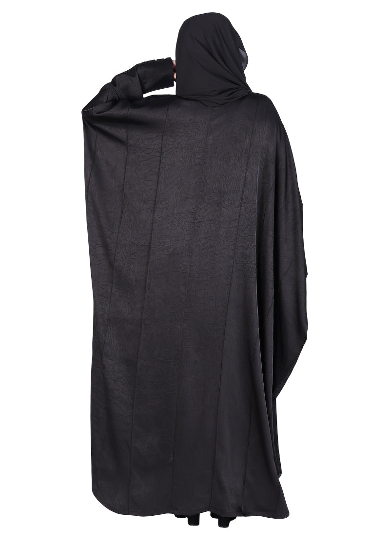 BeingMuslims Lustrous Front Open Buttoned Kaftan Black