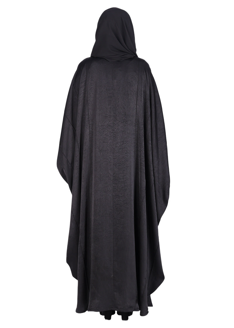 BeingMuslims Lustrous Front Open Buttoned Kaftan Black