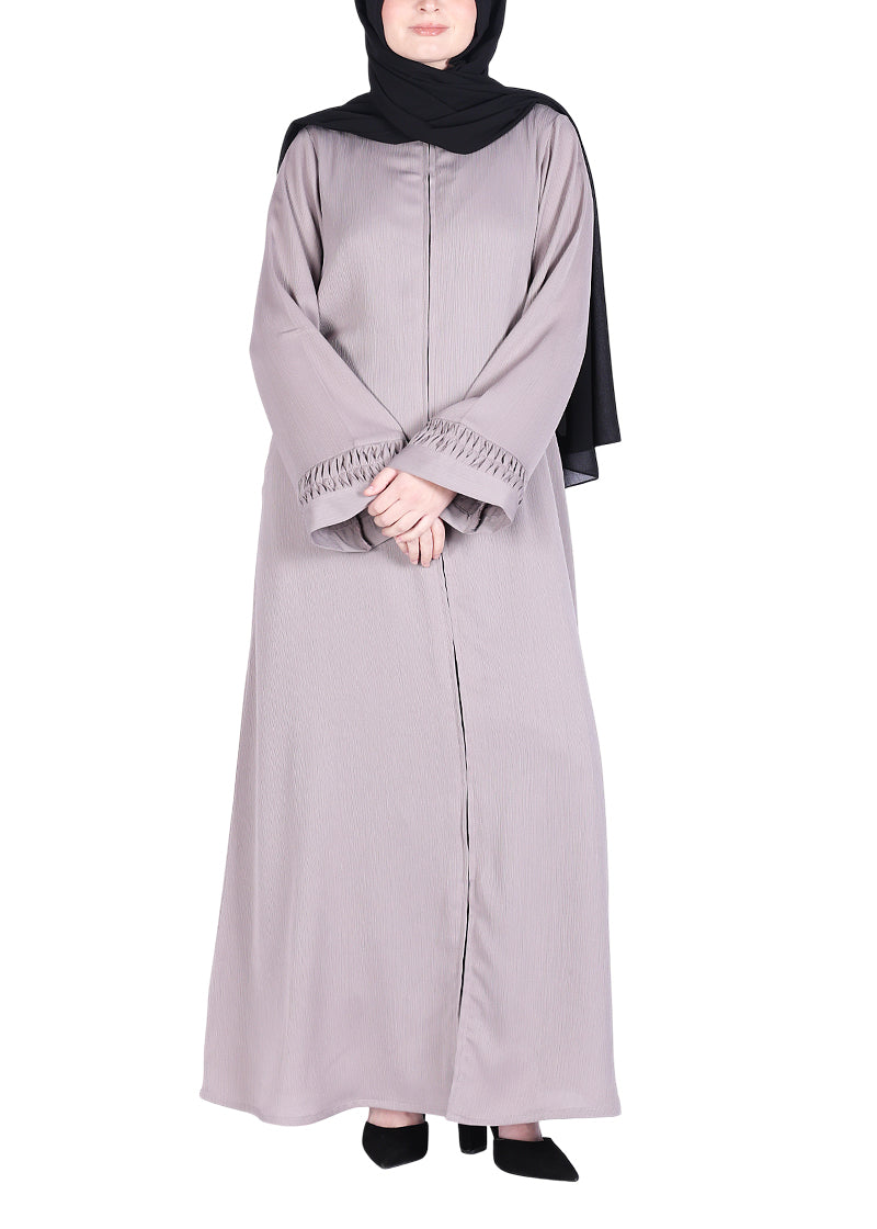 BeingMuslims Sleek Abaya with Designer Sleeves Teal Blue