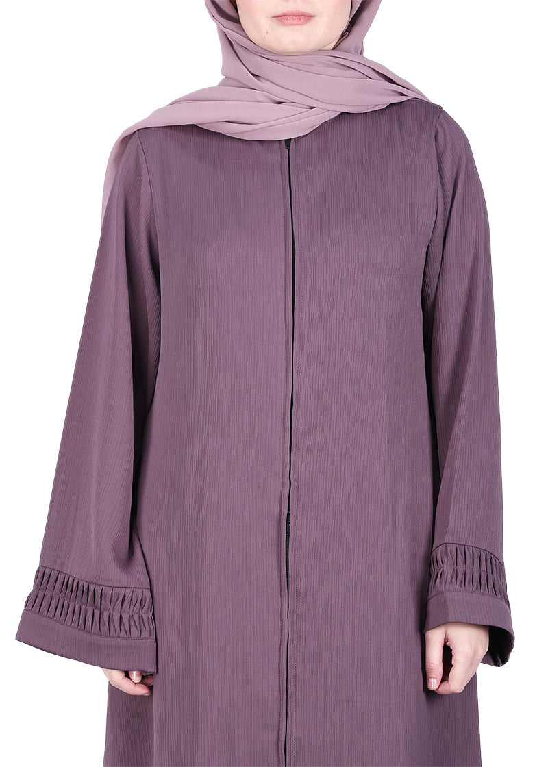 BeingMuslims Sleek Abaya with Designer Sleeves Light Purple