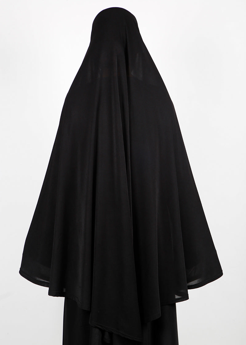 BeingMuslims Khimar without Sleeves in Rich Black Black Pack of 10