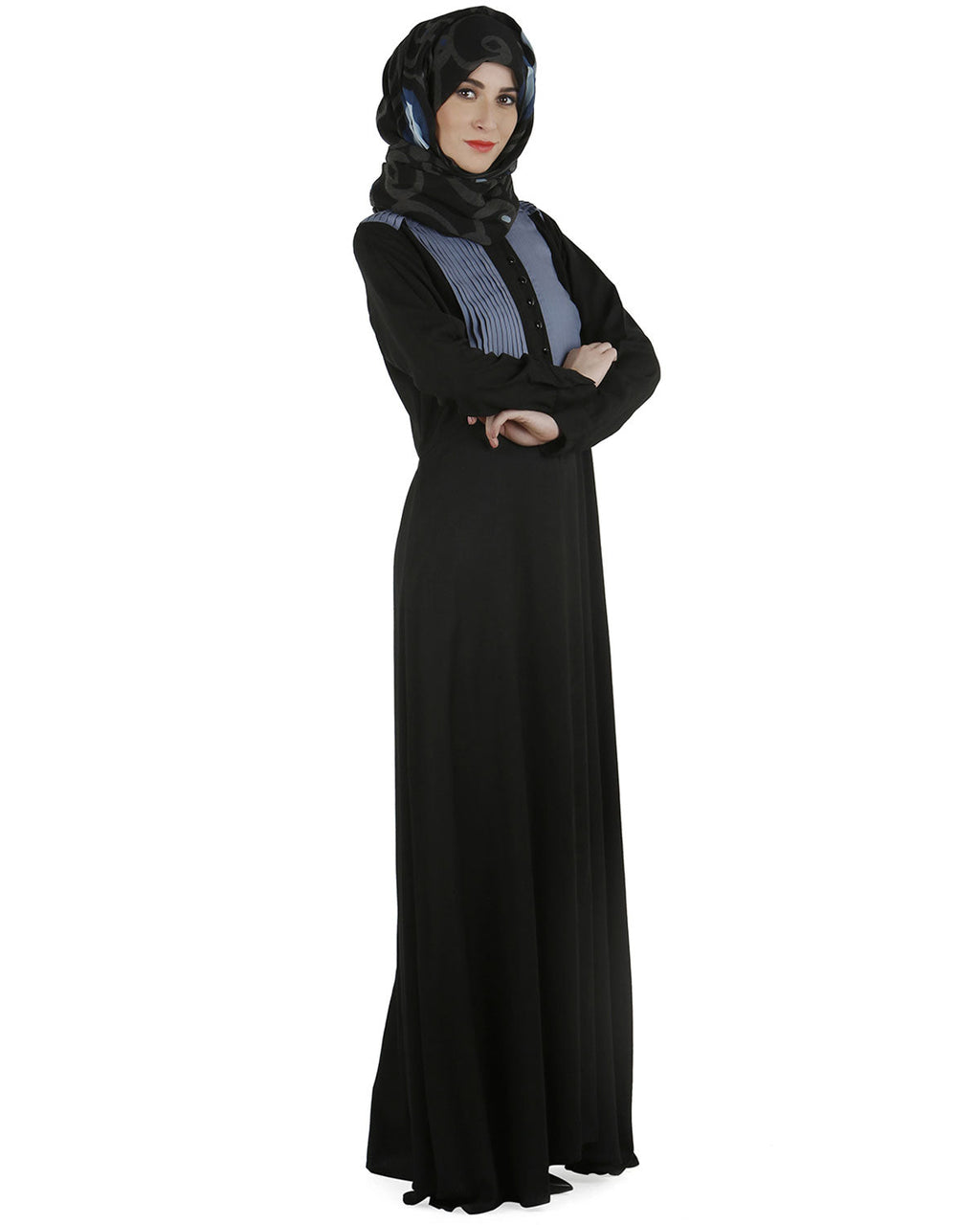 Pleated Abaya Black