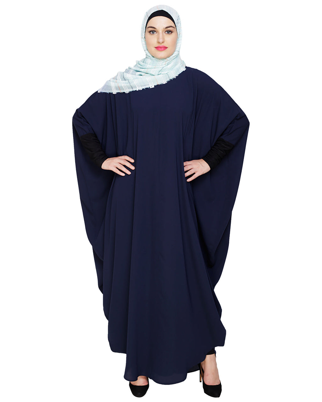 Quirky Jersy Sleeve Black Kaftan Wine