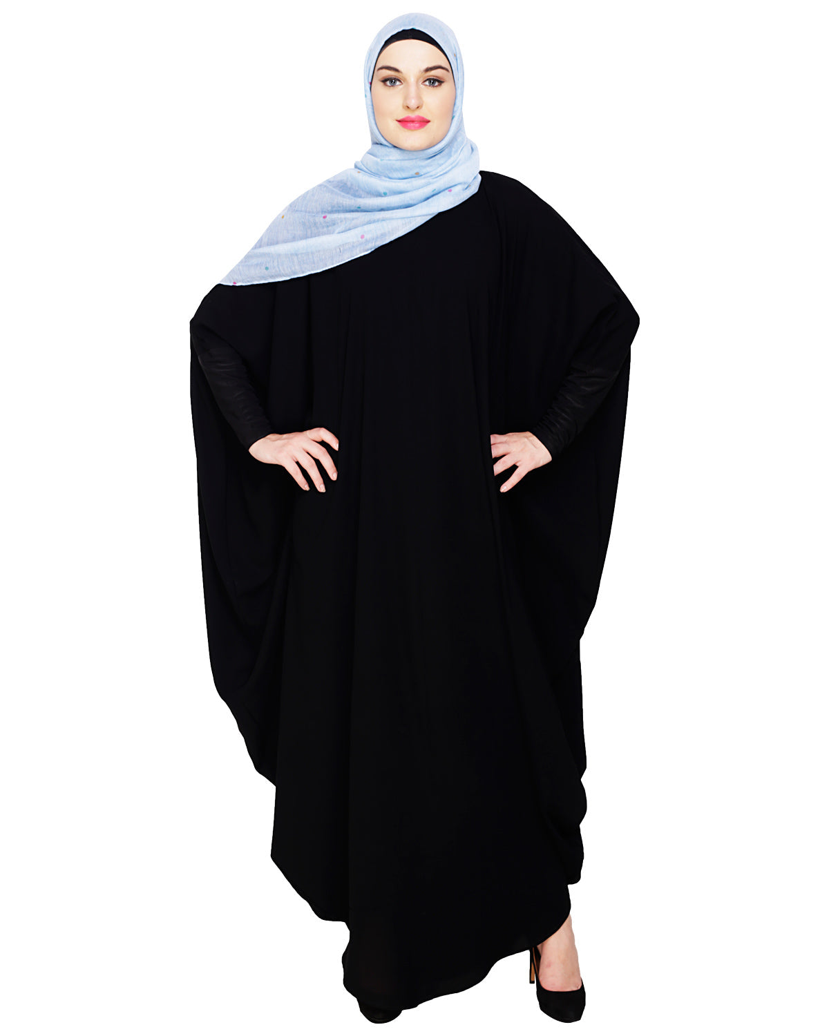 Quirky Jersy Sleeve Black Kaftan Wine