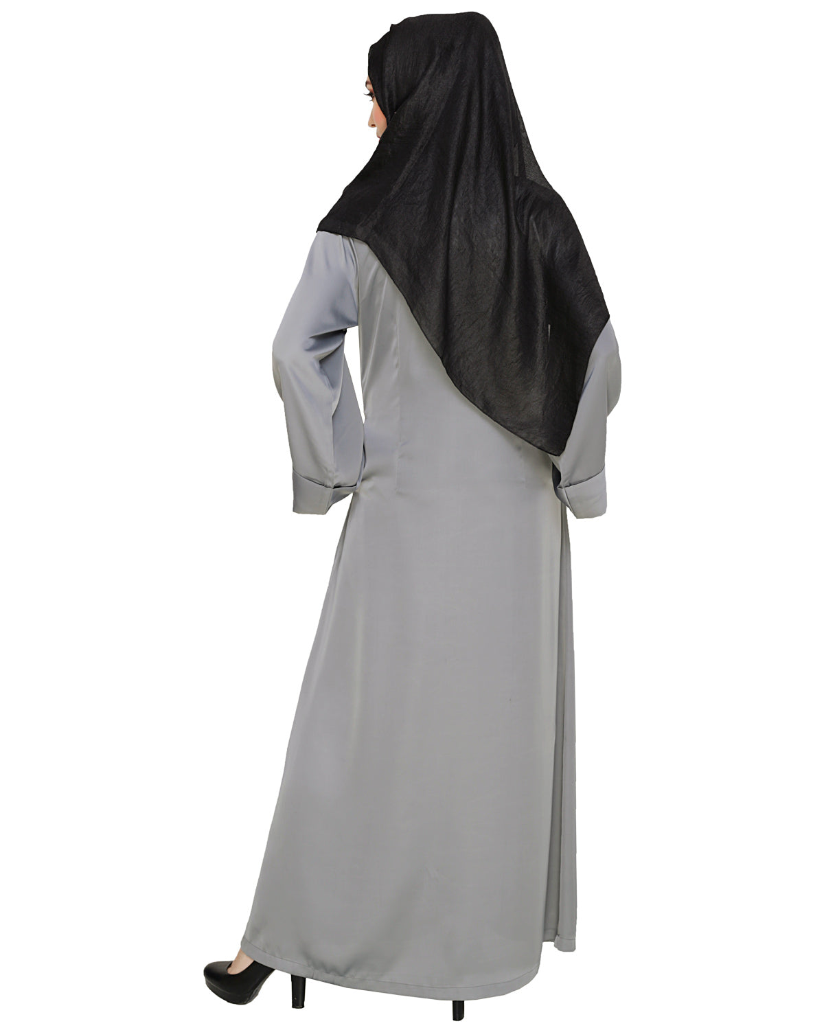 Plush Dubai Style Abaya Grey