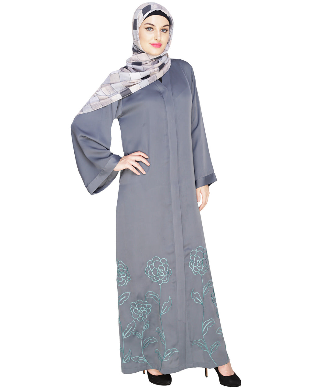 Mesmerising Dubai Style Abaya Grey
