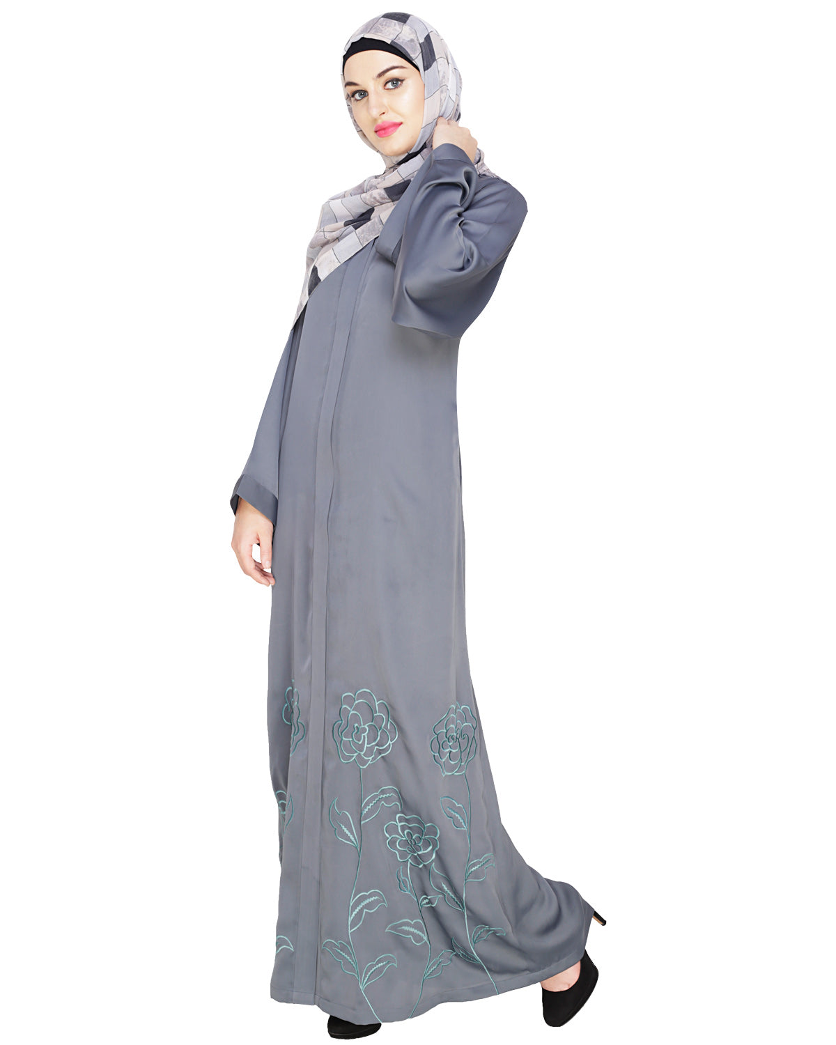 Mesmerising Dubai Style Abaya Grey