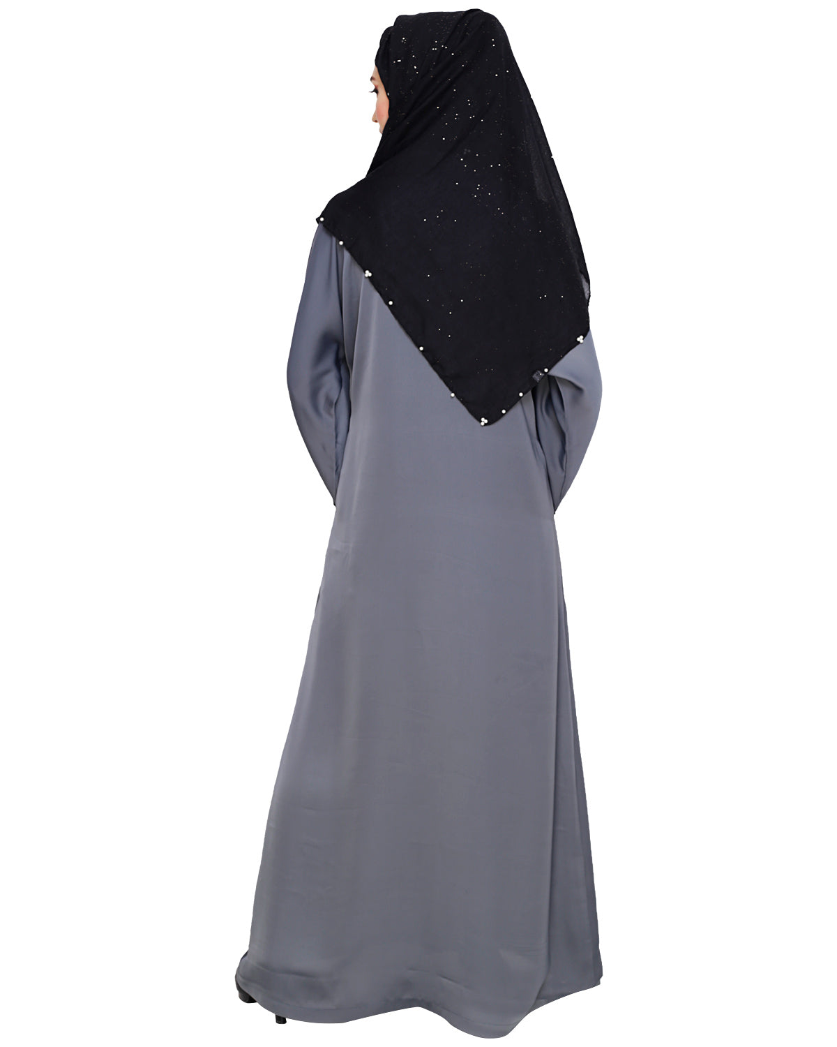 Exclusive Applique Dubai Style Abaya Grey