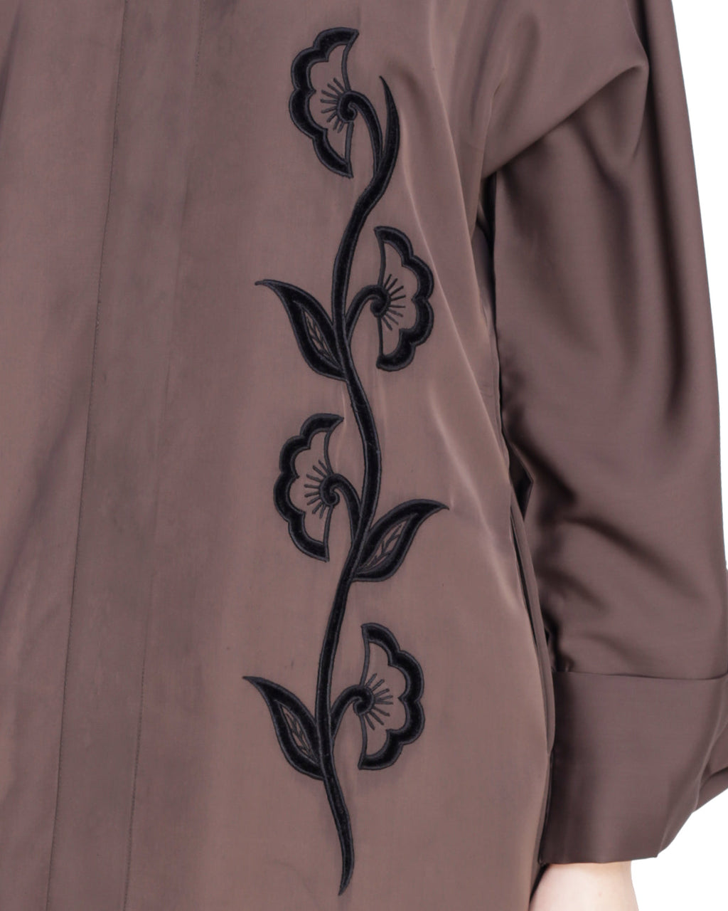 Exclusive Applique Dubai Style Abaya Oak Brown