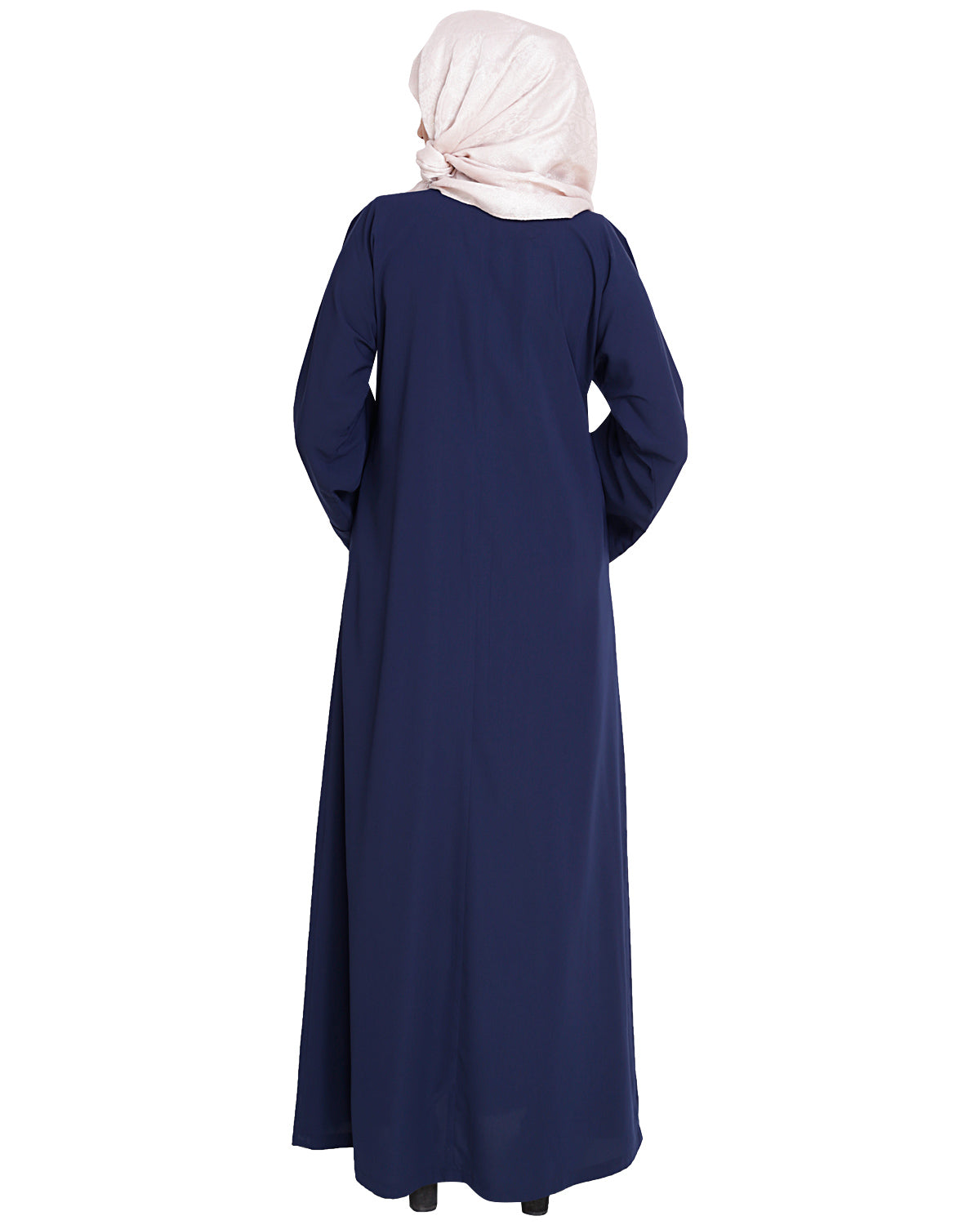 Floweret Embroidered Dubai Style Abaya Blue