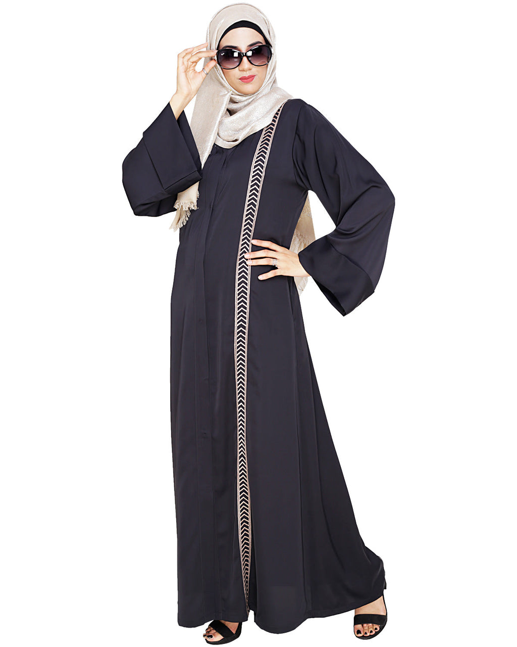 Lofty Dubai Style Abaya Dark Grey