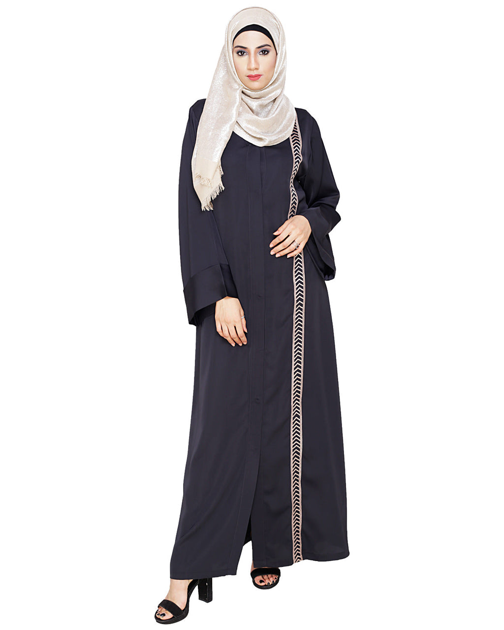 Lofty Dubai Style Abaya Dark Grey