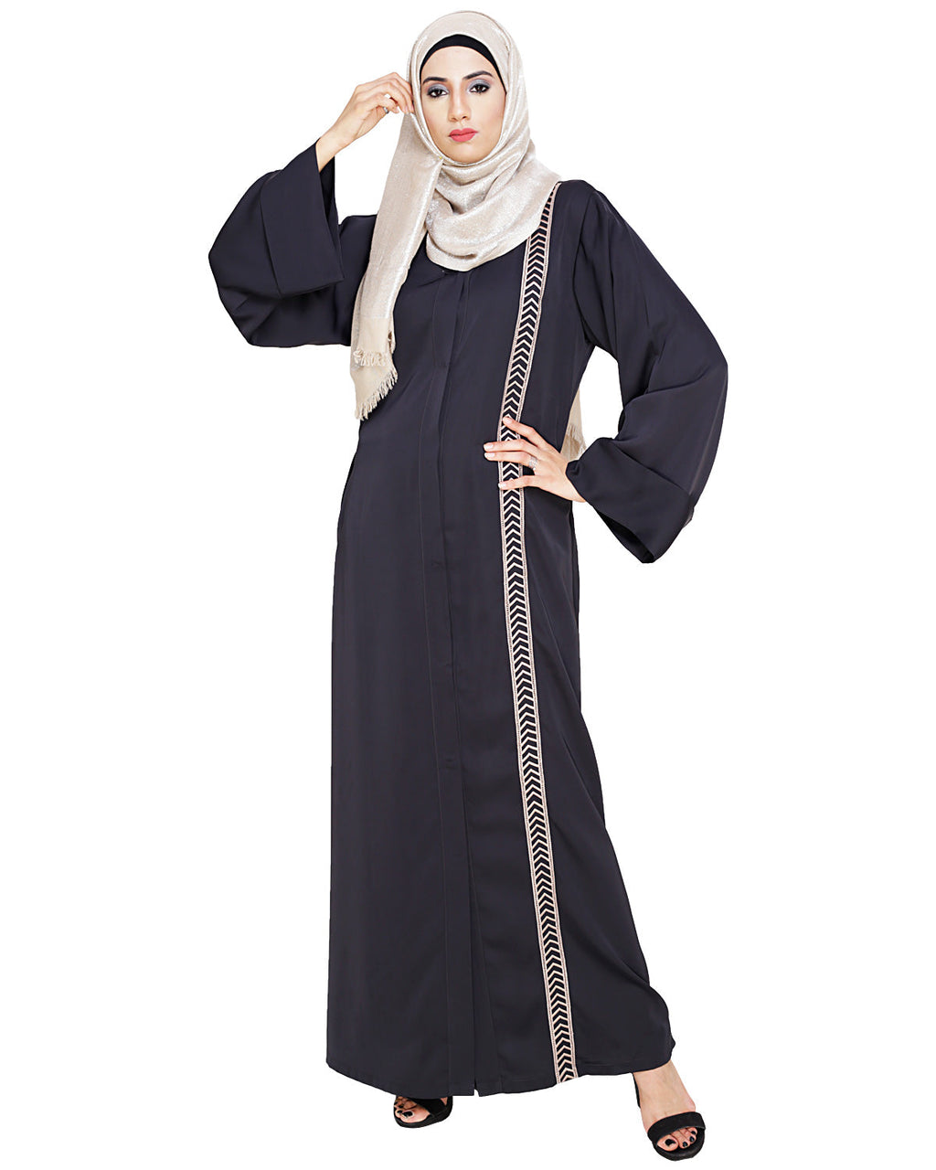Lofty Dubai Style Abaya Dark Grey