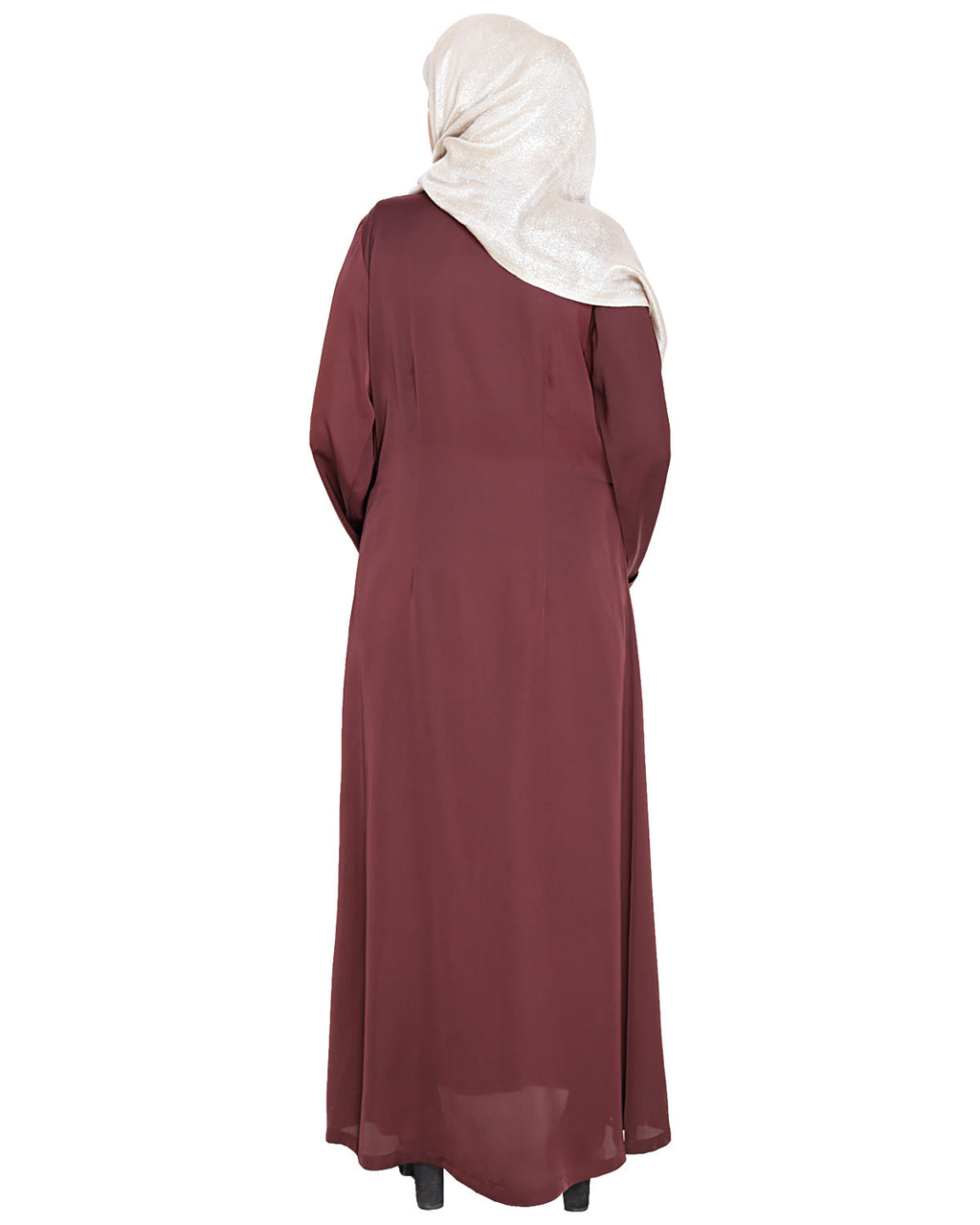 Lofty Dubai Style Abaya Deep Wine