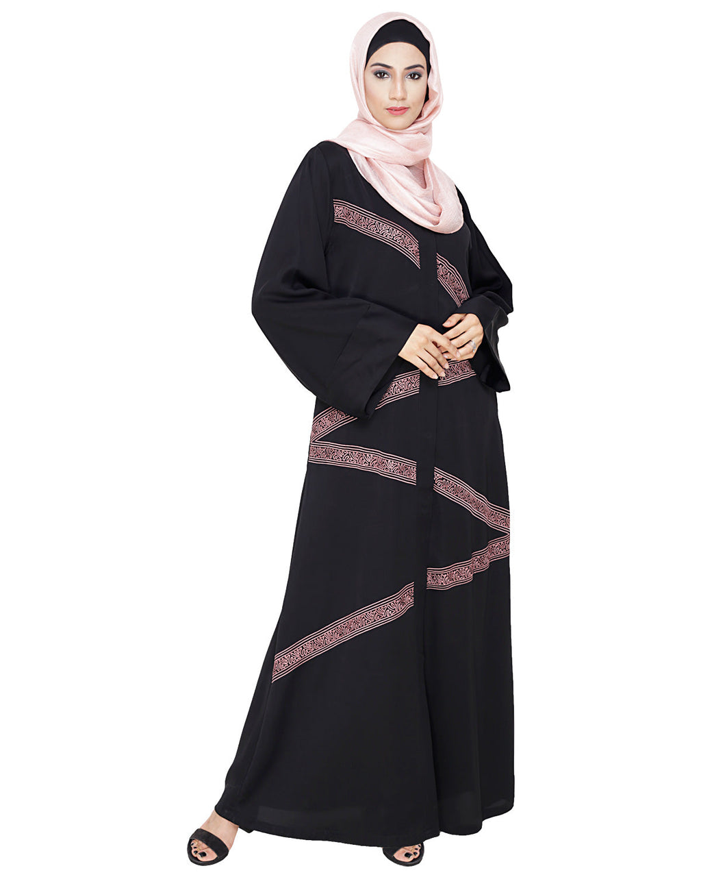 Glinty Dubai Style Abaya Black