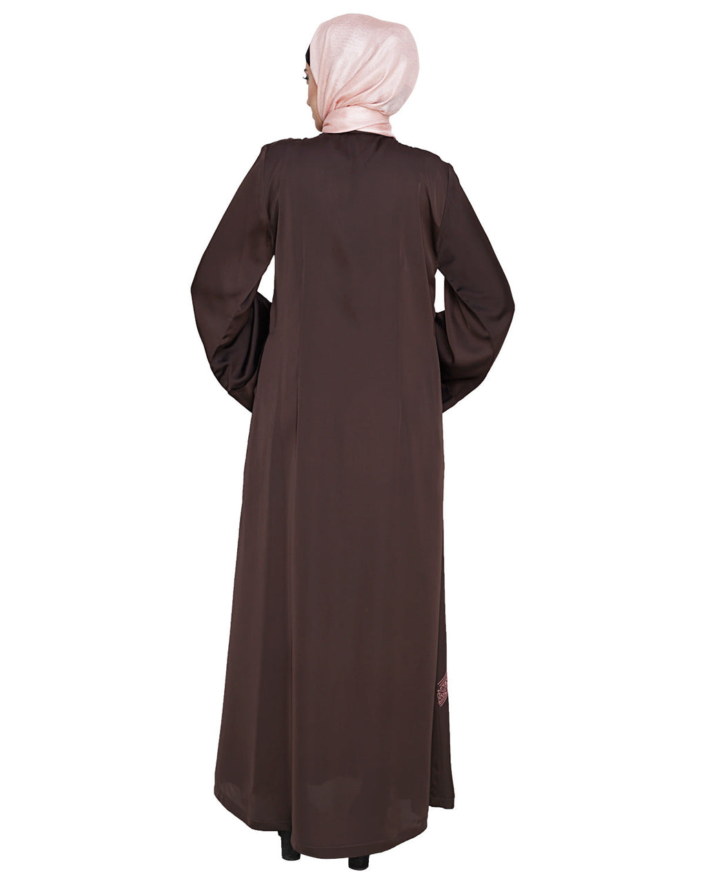 Glinty Dubai Style Abaya Dark Brown