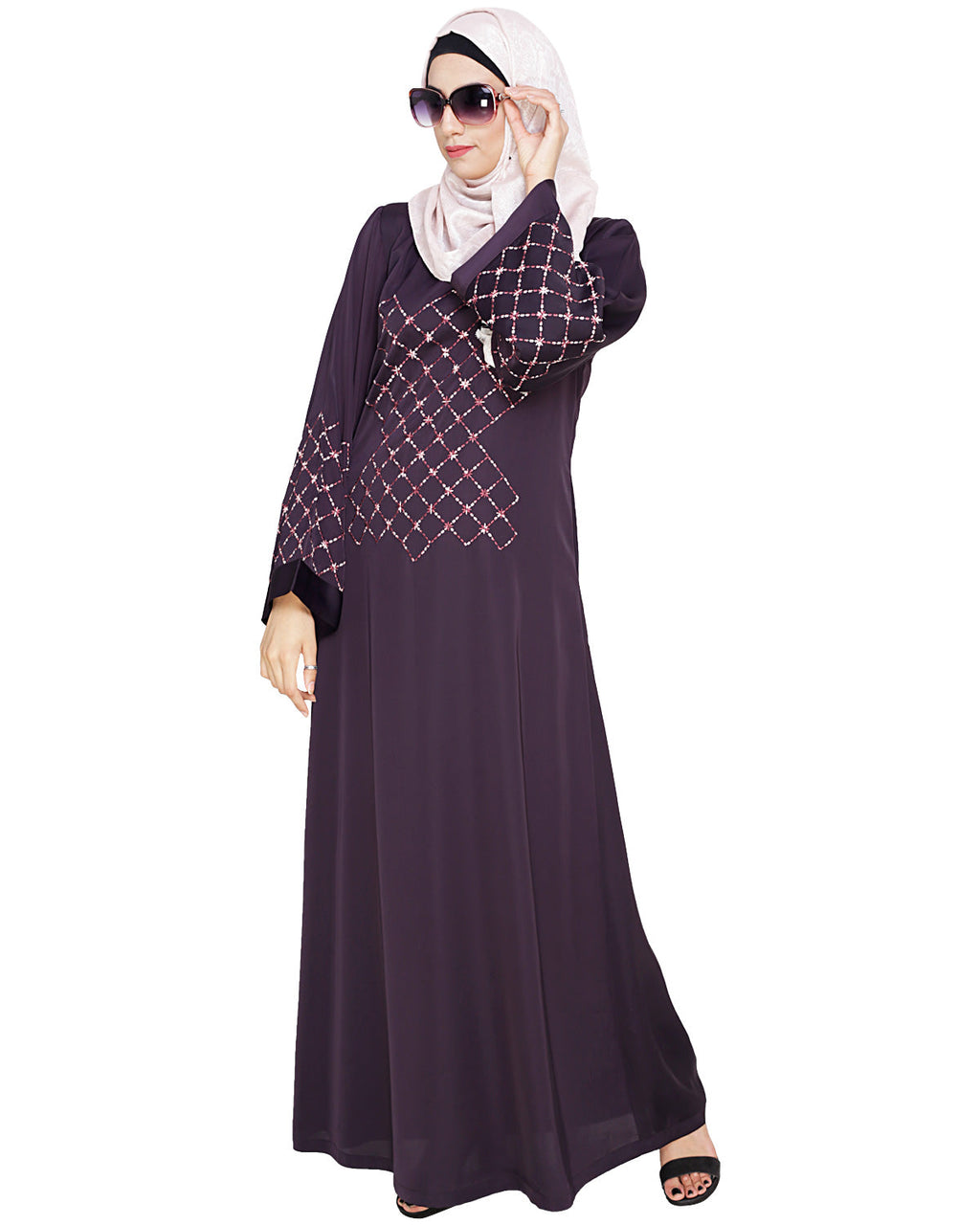 Regal Dubai Style Abaya Dark Grey