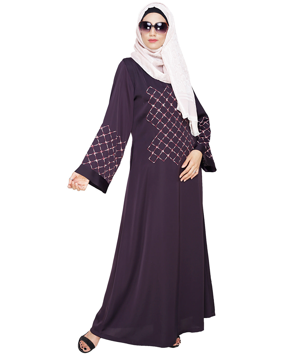 Regal Dubai Style Abaya Dark Grey