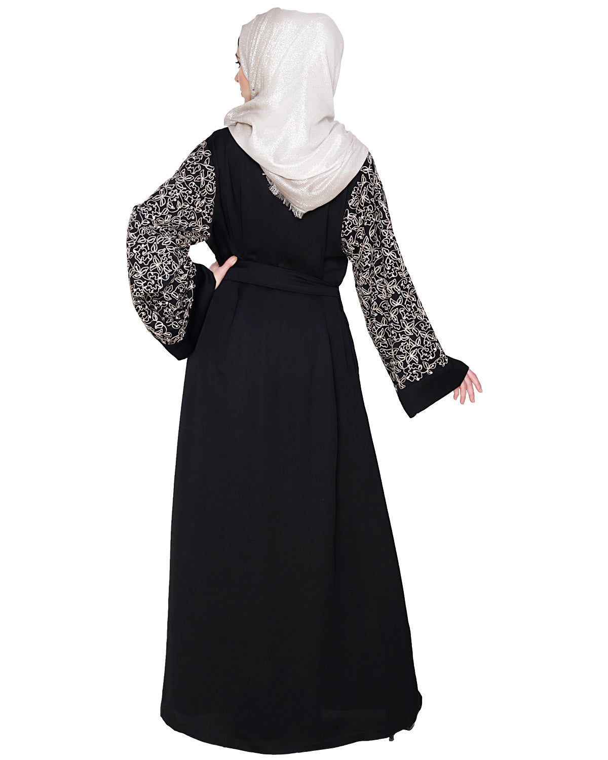 Luxury Dubai Style abaya Black