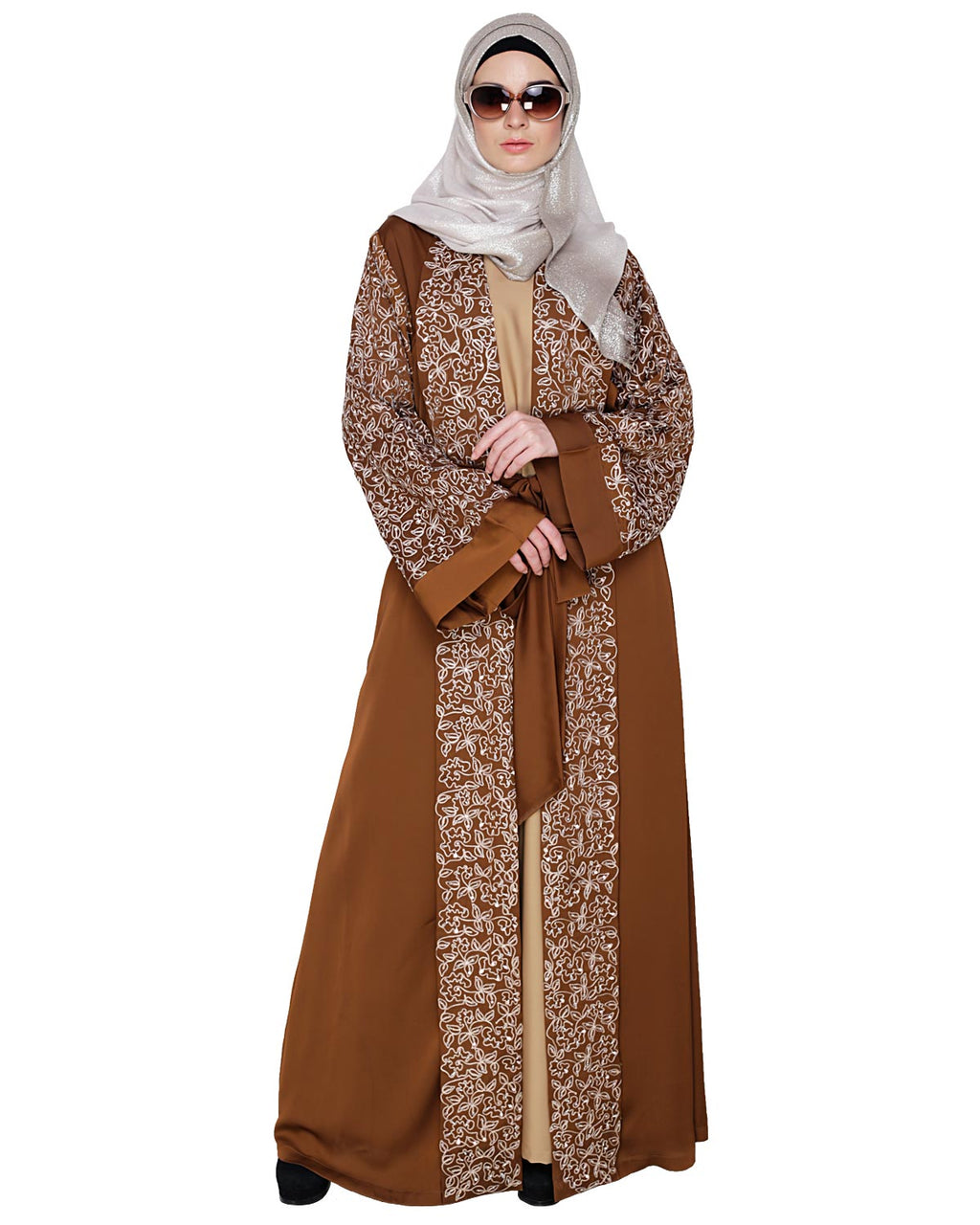 Luxury Dubai Style abaya Brown